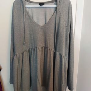 Grey babydoll hoodie